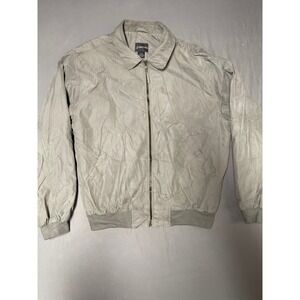 St Johns Bay Mens Gray Full Zip Lightweight‎ Bomber Windbreaker Jacket Size M